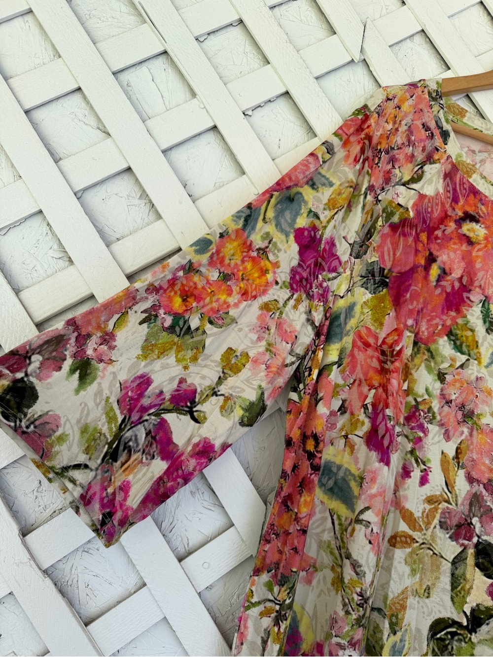 Soft Surroundings Floral Print 3/4 Sleeve Jersey Knit Maxi Dress 3X - Picture 5 of 11